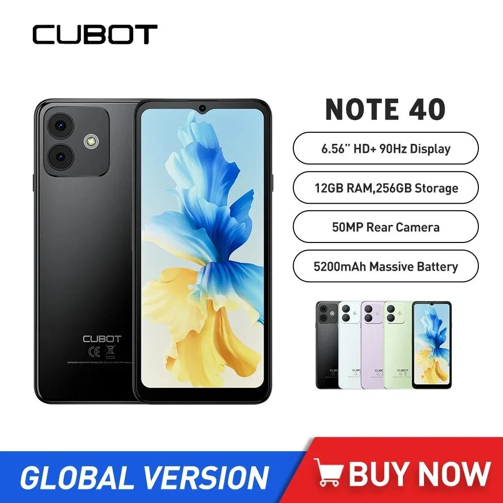 Cubot Note 40 ʹ Ʈ, Ÿھ 12GB + 256GB, 6.56 ġ HD 50MP ī޶, 5200mAh ȵ̵ 13.0 ޴  ID GPS